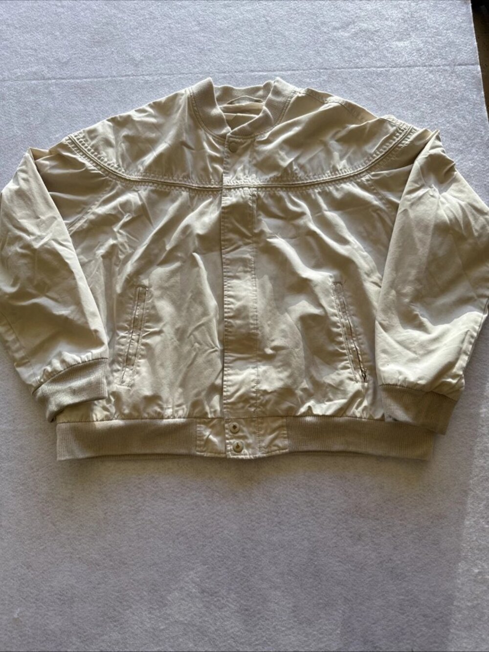 Vintage David Taylor Bomber Jacket Mens Large Cream